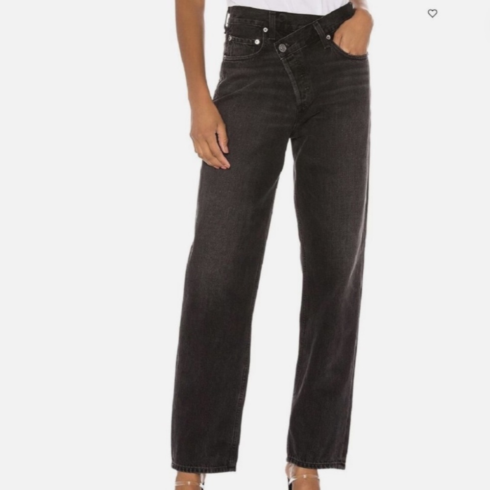 AGOLDE Criss Cross Straight Jeans in Savage Size  High-Waisted  Jeans Size 25